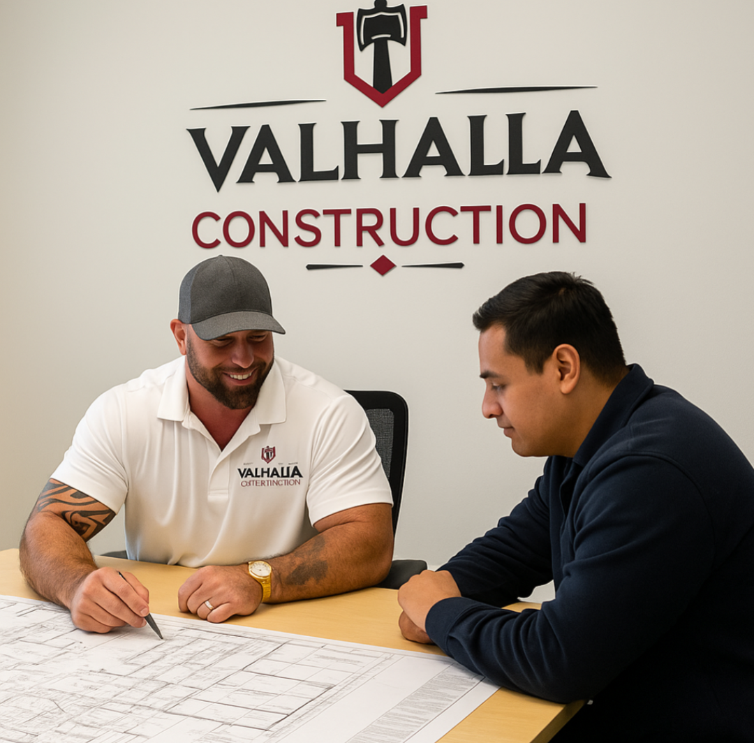 Professional construction team working on site