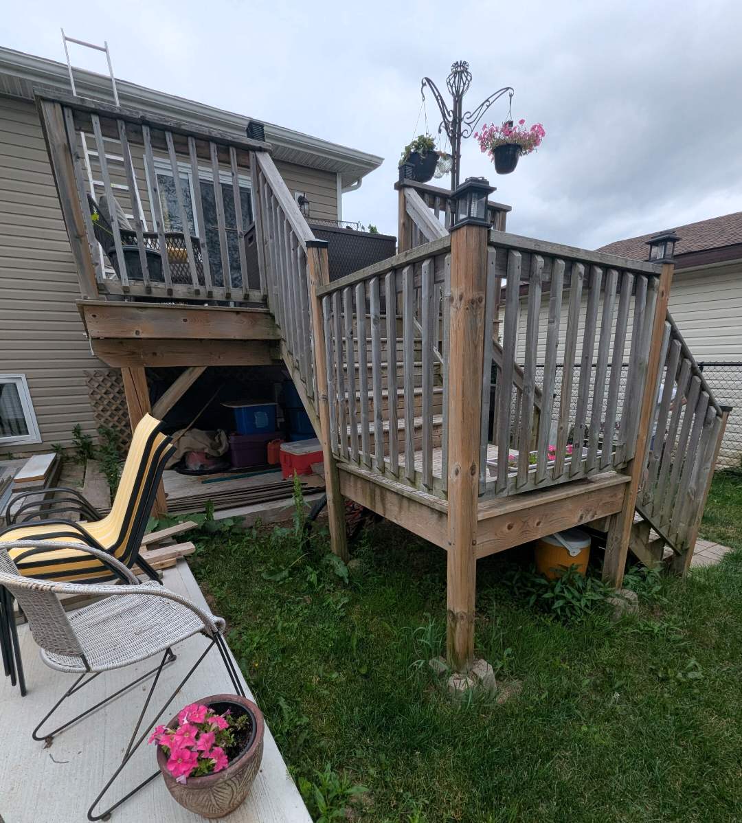 Weathered original deck before rebuild, Ayers Avenue