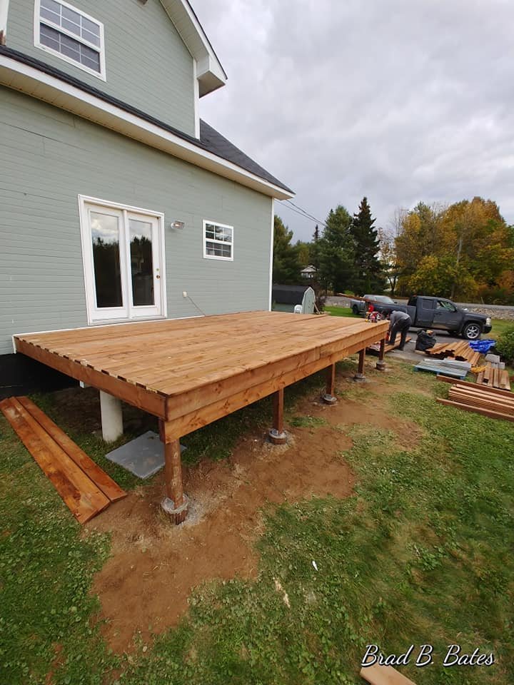 Completed elevated deck platform before roof structure